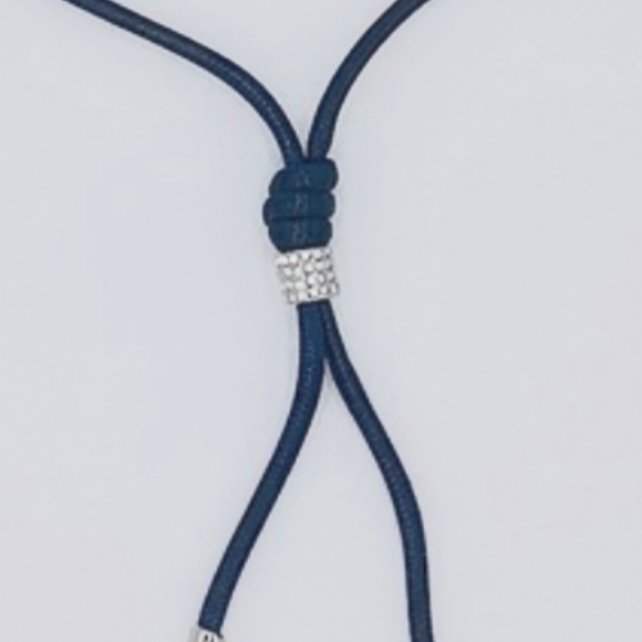 Emma Skye Leather Crystal Cord Lariat Necklace - Picture 2 of 6
